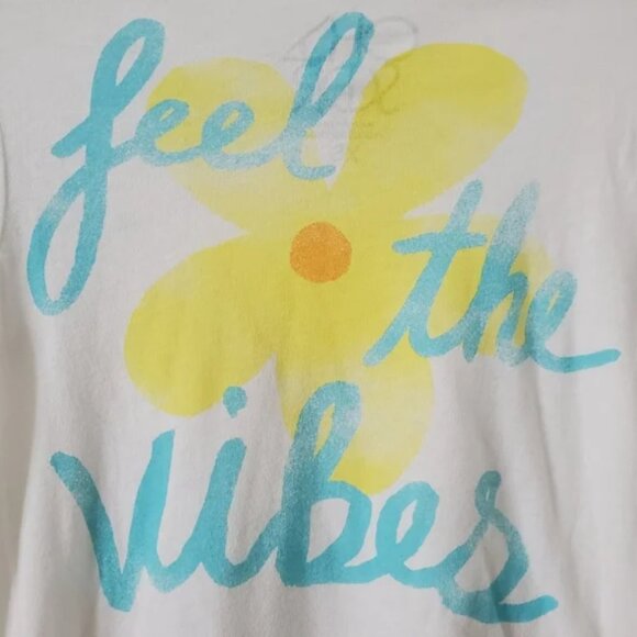 Chaser LA Boho Feel the Vibes Pastel Floral Distressed Cotton Graphic Tee XS NWT - Picture 6 of 10